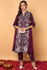 Purple Silk Blend Solid Embroidered Straight Suit Set PKSKD2107