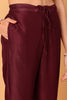 Maroon Silk Blend Solid Embroidered Flared Suit Set PKSKD2110