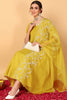 Yellow Silk Blend Solid Embroidered Flared Suit Set PKSKD2118