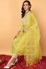 Yellow Silk Blend Solid Yoke Design Flared Style Suit Set PKSKD2125