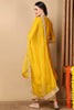 Yellow Silk Blend Solid Embroidered Straight Suit Set PKSKD2133