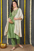 Green Silk Blend Solid Embroidered Straight Suit Set PKSKD2154