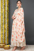 Off White Georgette Floral Printed Flared Suit Set PKSKD2184