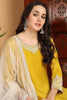 Yellow Silk Blend Solid Embroidered Flared Suit Set PKSKD2193