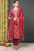 Maroon Silk Blend Ethnic Motifs Printed Straight Suit Set PKSKD2201