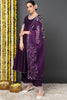 Purple Silk Blend Solid Embroidered Flared Suit Set PKSKD2209