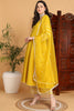 Yellow Silk Blend Solid Embroidered Anarkali Suit Set PKSKD2210