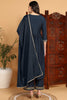 Blue Cotton Blend Solid Yoke Design A-Line Suit Set PKSKD2220