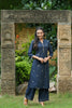 Navy Blue Poly Silk Straight Kurta Set PKSET1098