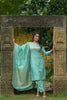 Sea Green Poly Silk Yoke Suit Set PKSKD1375