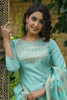 Sea Green Poly Silk Yoke Suit Set PKSKD1375