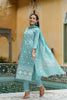 Sea Blue Poly Silk Straight Kurta Pant With Dupatta PKSKD1341