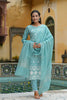 Sea Blue Poly Silk Straight Kurta Pant With Dupatta PKSKD1341