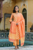 Orange Pure Cotton Straight Kurta Pant With Dupatta VKSKD1264