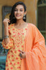 Orange Pure Cotton Straight Kurta Pant With Dupatta VKSKD1264