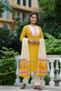 Yellow Rayon Blend Straight Suit Set VKSKD1042