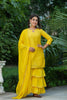 Yellow Poly Chanderi Straight Sharara Suit Set PKSKD1304