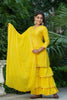 Yellow Poly Chanderi Straight Sharara Suit Set PKSKD1304