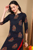 Navy Blue Color Printed Cotton Fabric Kurti VCK1102