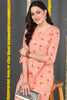 Women Coral Pink & Beige Printed Straight Kurta VCK1128