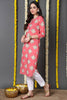 Regular Wear Cotton Fabric Printed Pink Color Simple Kurti VCK1172