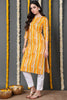 Printed Yellow Cotton Fabric Kurti VCK1258