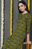 Cotton Trendy Festive Wear Mehendi Green Color Printed Kurti VCK1287