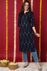 Cotton Fabric Printed Black Color Kurti VCK1303