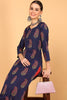 Women Fancy Occasion Wear Navy Blue Cotton Kurti VCK1395