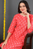 Women Cotton Simple Function Wear Pink Kurti VCK1423