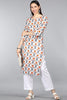 Women Cotton Trendy Festive Wear Off White Printed Kurti VCK1473