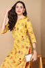 Mustard Yellow & Red Floral Print Straight Kurta VCK1595