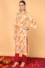 Grey & Mustard Yellow Screen Floral Printed Straight Kurta VCK1639