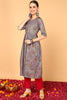 Women Cotton Grey Ethnic Motifs Printed A Line Kurti VCK8386