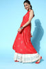  Attractive Red Cotton Ethnic Motifs Kurta Crafted with a flared