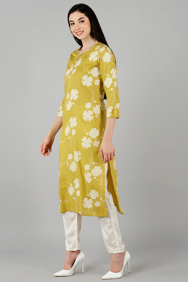  Women Yellow Floral Kurtas