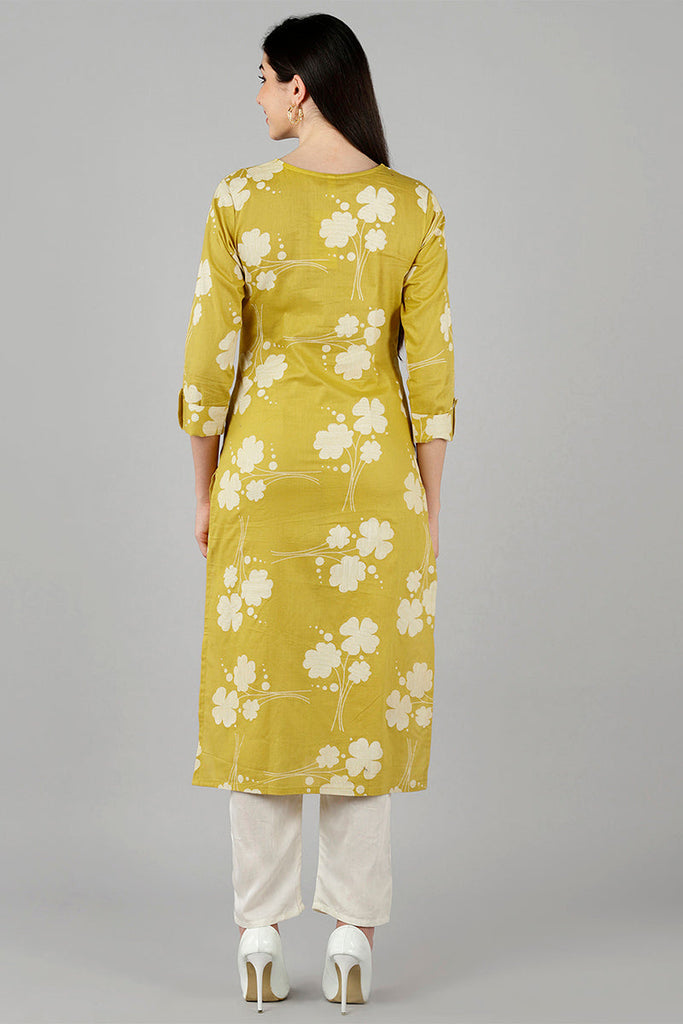  Women Yellow Floral Kurtas