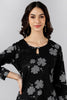  Women Black Floral Kurtas