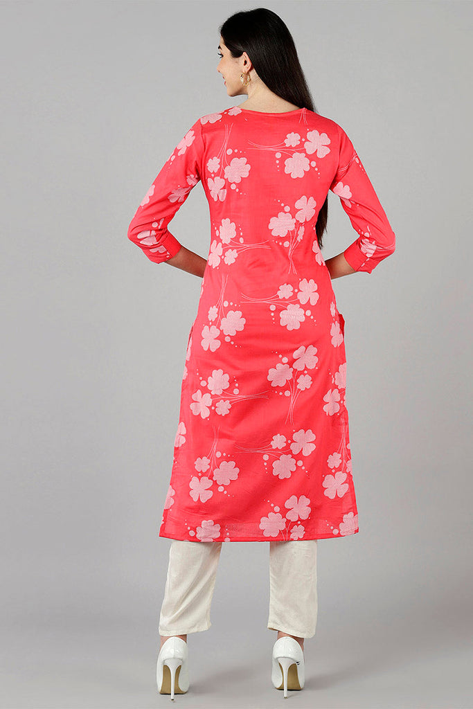  Women Pink Floral Kurtas