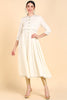 Cream-Coloured & white alyssum Gotta Patti Anarkali Kurta