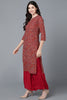  Women Red Cotton Printed Kurtas 