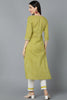  Women Yellow Cotton Striped Kurtas 