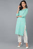 Sea Green Cotton Straight Kurta VCK8578