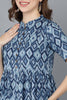  Women Blue Cotton Geometric Printed 