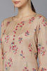   Women Beige Floral Printed Cotton Kurta