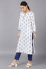  Women White Cotton Geometric Printed Kurtas