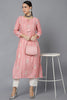 Pink Cotton Straight Kurta VCK8679