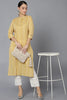  Women Mustard Cotton Striped Printed Kurtas