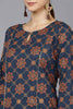  Women Navy Blue Cotton Ethnic Motifs Printed Kurtas