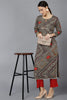  Women Taupe Cotton Bandhani Printed Kurtas